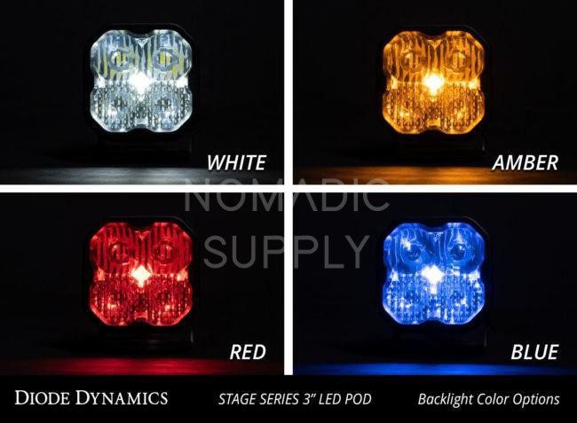 Diode Dynamics Stage Series 3" SAE/DOT White Sport Flush Mount LED Pod (Pair)