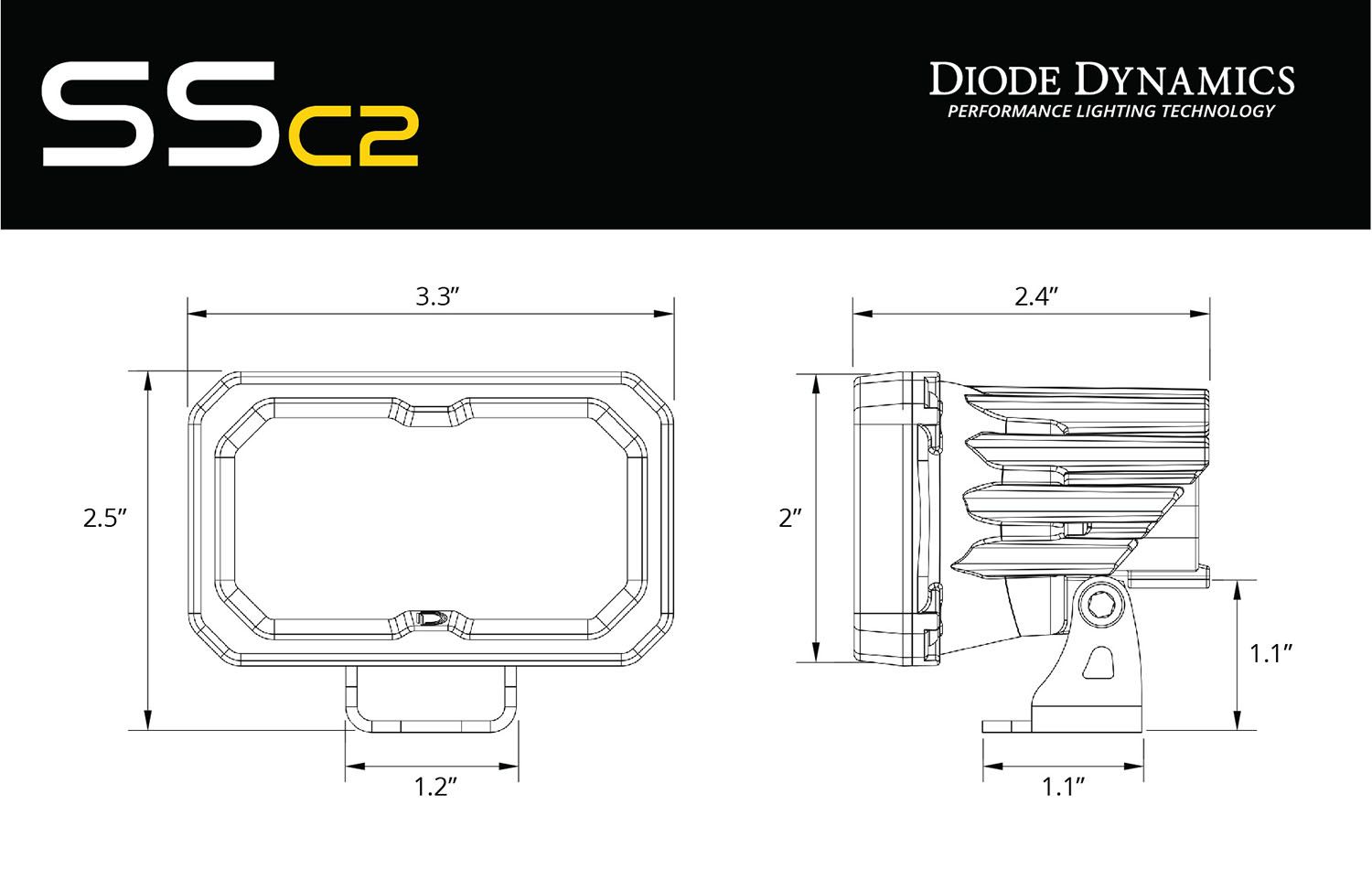 Diode Dynamics Stage Series 2 SAE:DOT White Pro Standard LED Pod