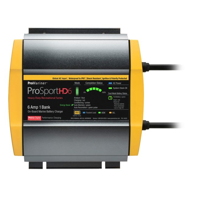 ProMariner ProSportHD 6 Global Gen 4 6 Amp 1 Bank Battery Charger (44023)