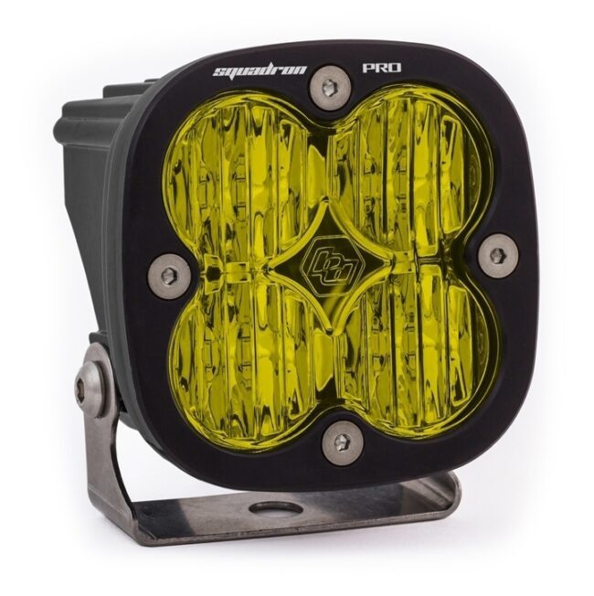 Baja Designs LED Light Pod Black Amber Lens Wide Cornering Pattern Squadron Pro (490015)