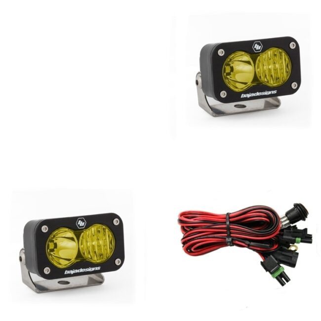 Baja Designs LED Work Light Amber Lens Driving Combo Pattern (Pair) S2 Sport (547813)
