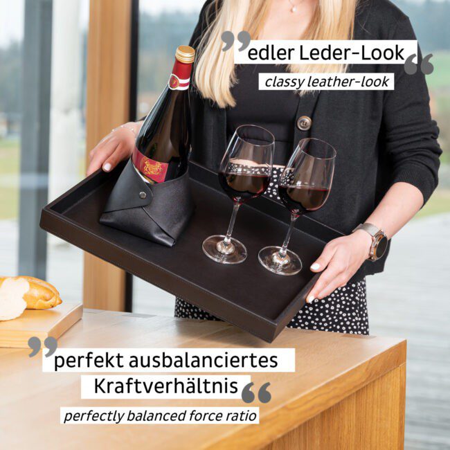 silwy 2-in-1 Magnetic Wine Bottle Holder & Bread Basket (Black)
