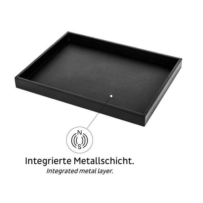 silwy Magnetic Leather-Look Metal Bar Serving Tray