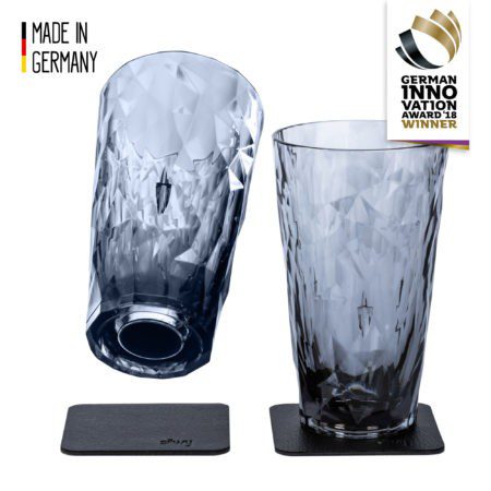 silwy LONGDRINK Magnetic 10oz Shatterproof Drinking Glass (Set of 6) (Grey)