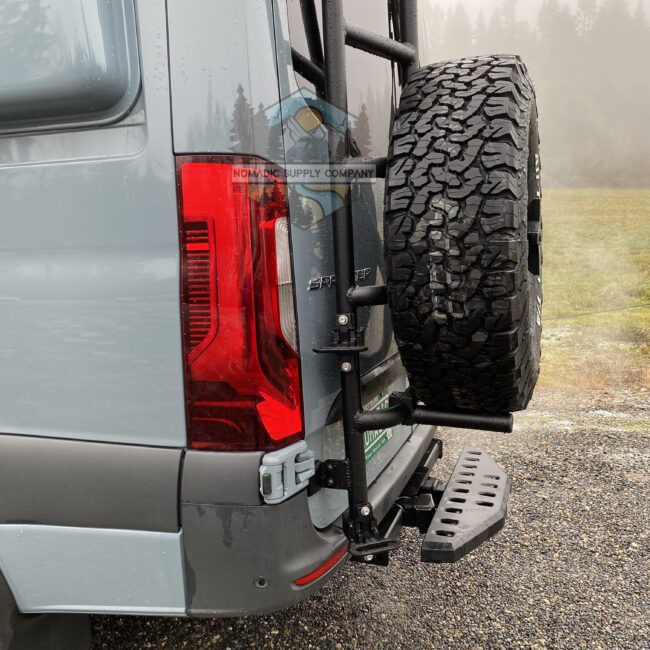 Aluminess Rear Door Ladder & Tire Carrier for 2019+ Mercedes Sprinter Vans