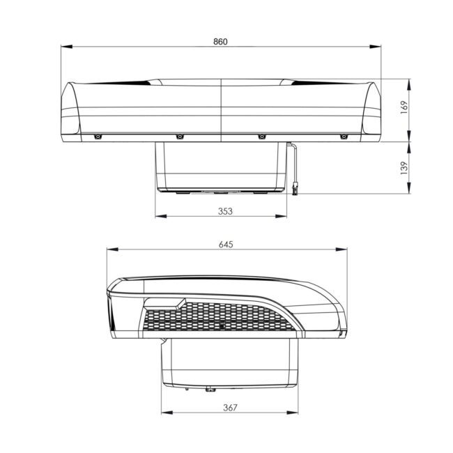 Dometic RTX 1000 Watt 12V Camper Van Air Conditioner (9600028489)
