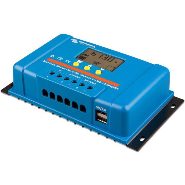 Victron Energy BlueSolar PWM Charge Controller (DUO) LCD and USB Charge Control 12/24VDC 20A (SCC010020060)