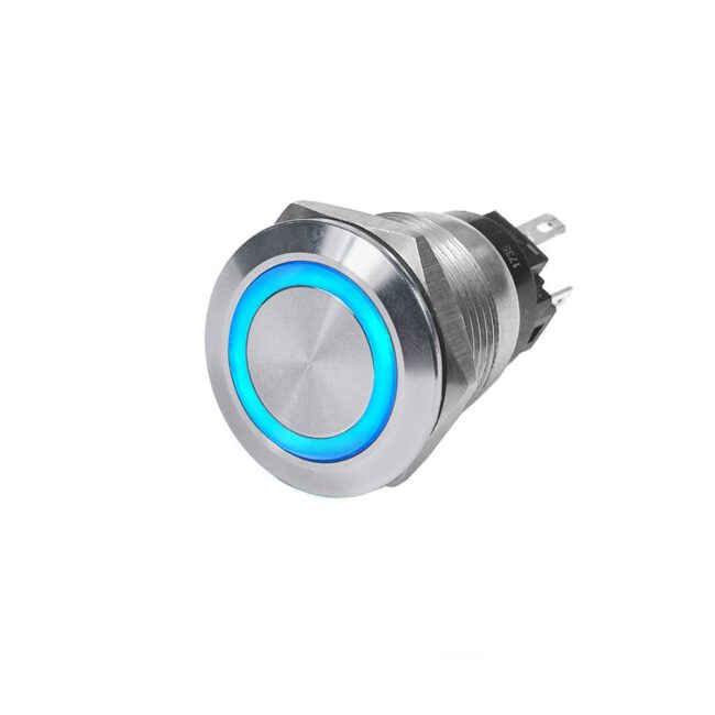 Blue Sea 4160 SS Off-On Blue 10A Push Button LED Ring Switch