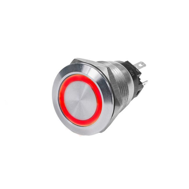 Blue Sea 4162 SS Push Button LED Ring Switch Off-On Red 10A (4162)