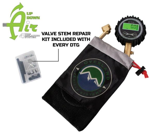 Overland Vehicle Systems Digital Tire Gauge w/ Valve Kit and Storage Bag (12010001)
