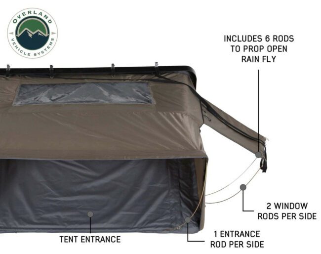 Overland Vehicle Systems Bushveld II 2+ Person Hardhell Rooftop Tent (18189901)