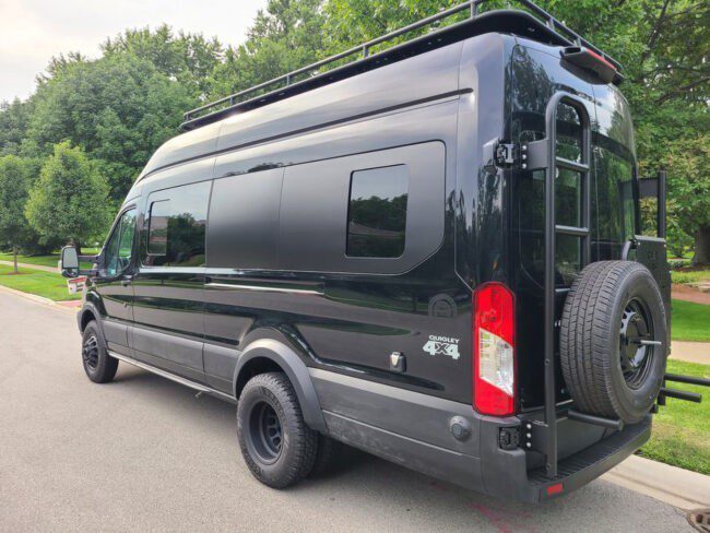 Rover Vans Rear Door Ladder & Tire Carrier for Ford Transit Vans