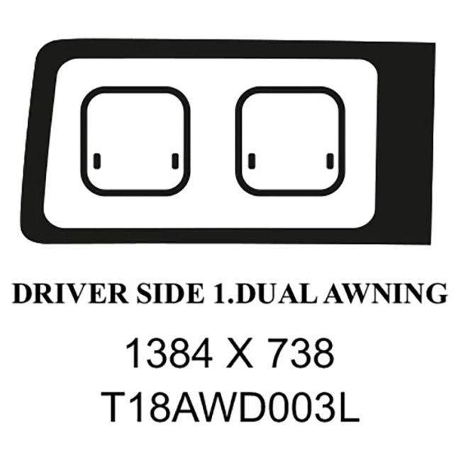 VWD T18AWD003L Ford Transit Dual Awning Window (Driver Side Forward)