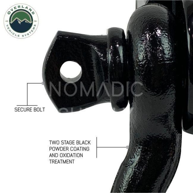 Overland Vehicle Systems 3/4" 4.75 Ton Receiver Mount Recovery Shackle w/ Dual Holes (19109901)