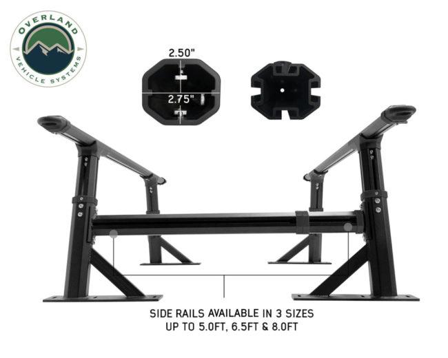 Overland Vehicle Systems Freedom Rack Side Support Bars for 5' Truck Beds (22040102)