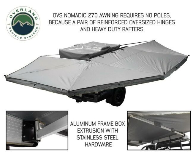 Overland Vehicle Systems Nomadic 270 Degree Awning w/ 3 Piece Wall Kit (Passenger Side) (19549907)