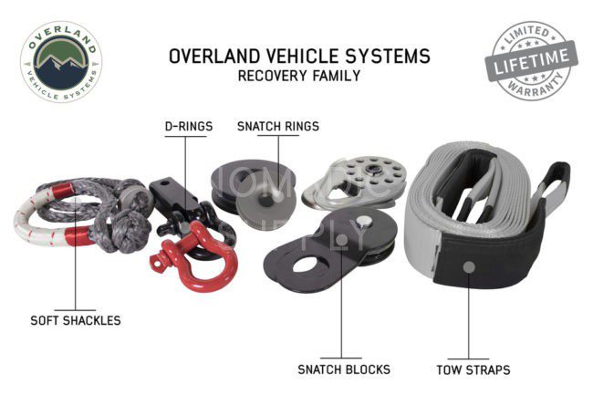 Overland Vehicle Systems Recovery Shackle 3/4" 4.75 Ton Black (Set of 2) (19010201)