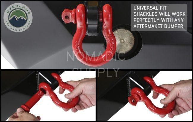 Overland Vehicle Systems Recovery Shackle 3/4" 4.75 Ton (Gloss Red) (19019904)