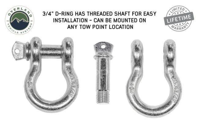Overland Vehicle Systems Recovery Shackle 3/4" 4.75 Ton (Zinc) (19019905)