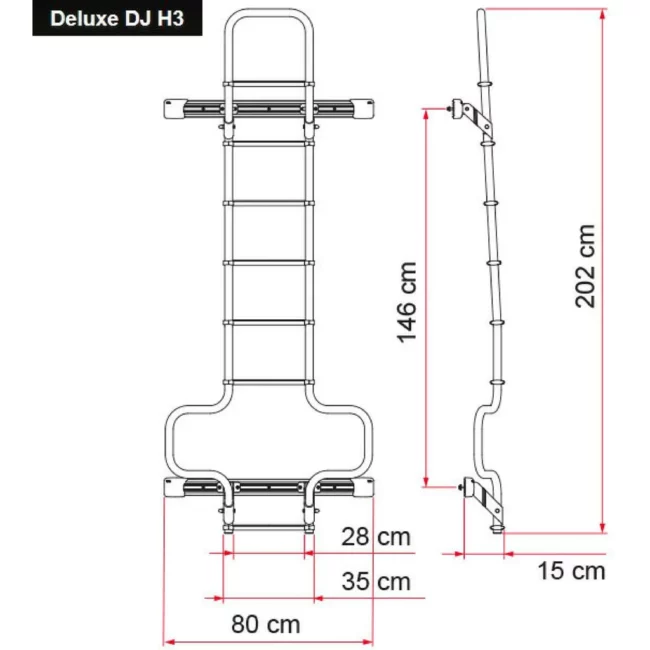 Fiamma Deluxe Rear Door Ladder for Ram Promaster & Ford Transit Vans