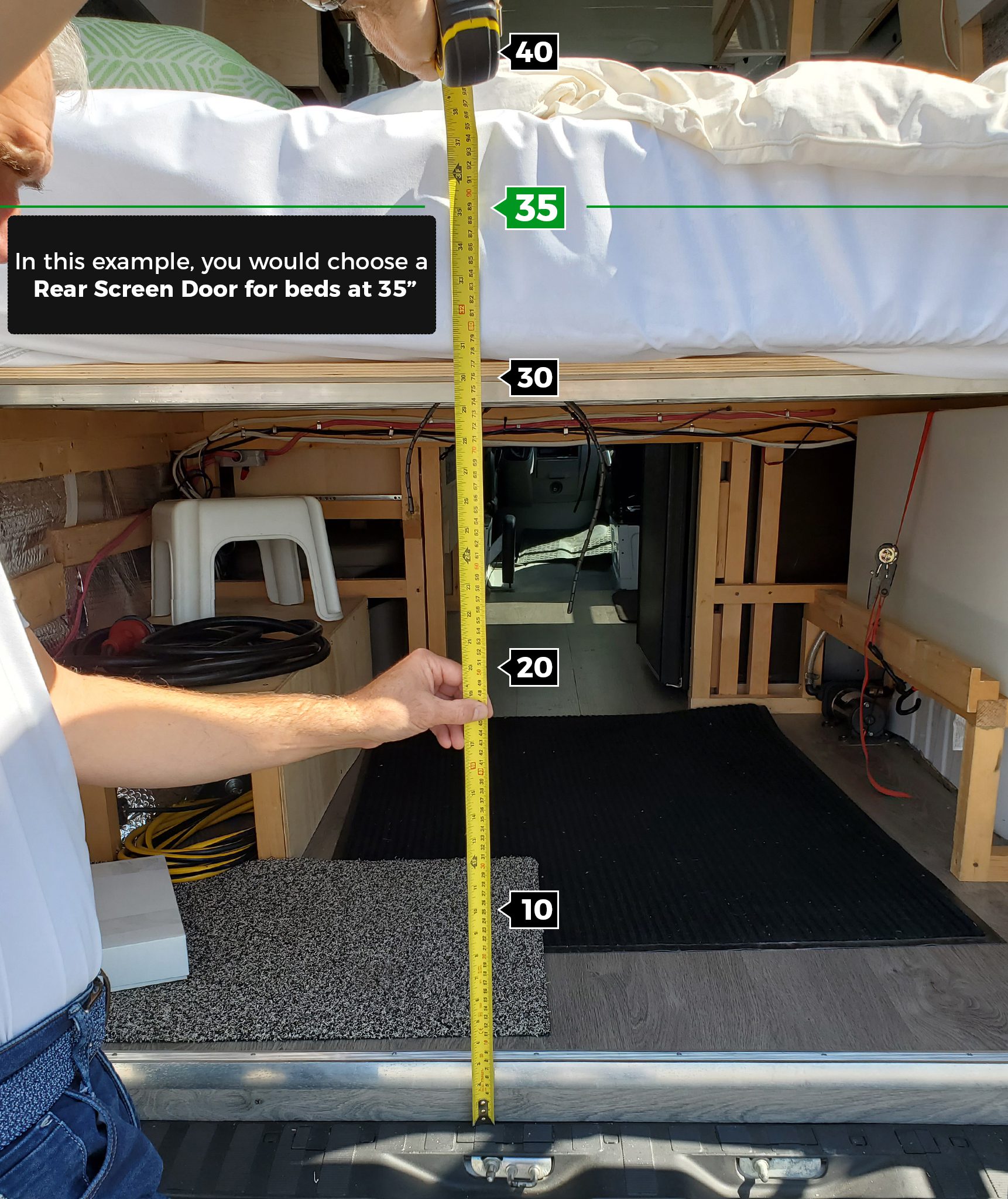 Rolef Zippered Camper Van Rear Door Screen For Mercedes Sprinter Vans