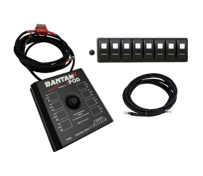 sPOD BantamX Modular 8-Switch Panel w/ Amber LED 36" Battery Cables (BX-MOD-36-A)