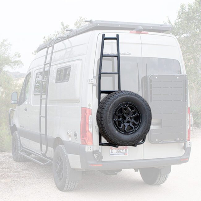 Aluminess Rear Door Ladder & Tire Carrier for 2007-2018 Mercedes Sprinter Vans