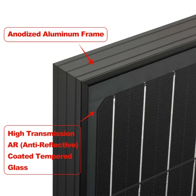 Rich Solar Mega 100W 12V Black-Frame Monocrystalline Solar Panel (RS-M100BX)