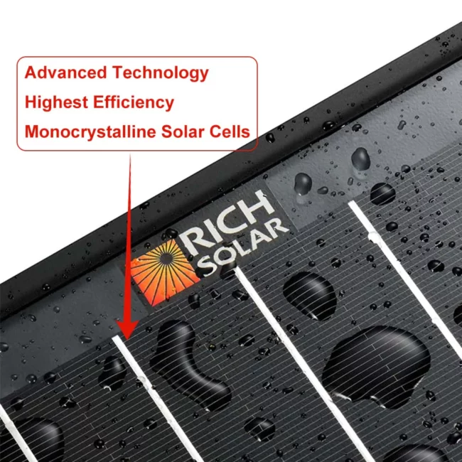 Rich Solar Mega 100W 12V Black-Frame Monocrystalline Solar Panel (RS-M100BX)