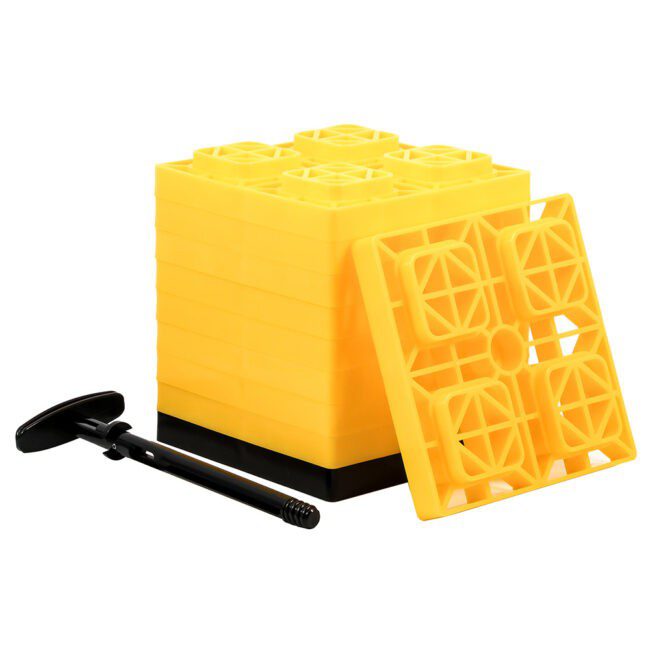Camco FasTen Vehicle Leveling Blocks Yellow (Set of 10) (44512)