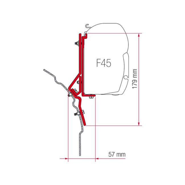 Fiamma F45S Awning Mounting Bracket for Volkswagen Eurovan (98655-292)