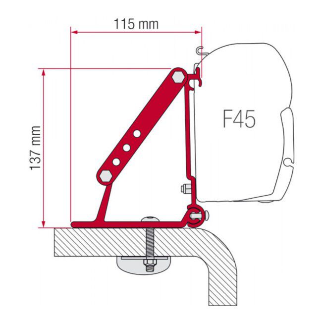 Fiamma F45S Awning Universal Roof Mounting Bracket (98655-316)