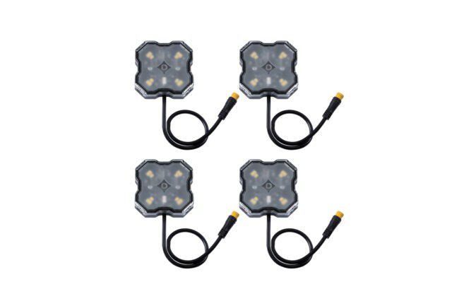 Diode Dynamics DD7443 Stage Series Single-Color LED Rock Light - Amber M8 (4-pack)