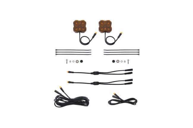 Diode Dynamics DD7457 Stage Series Single-Color LED Rock Light - Amber M8 (2-pack)