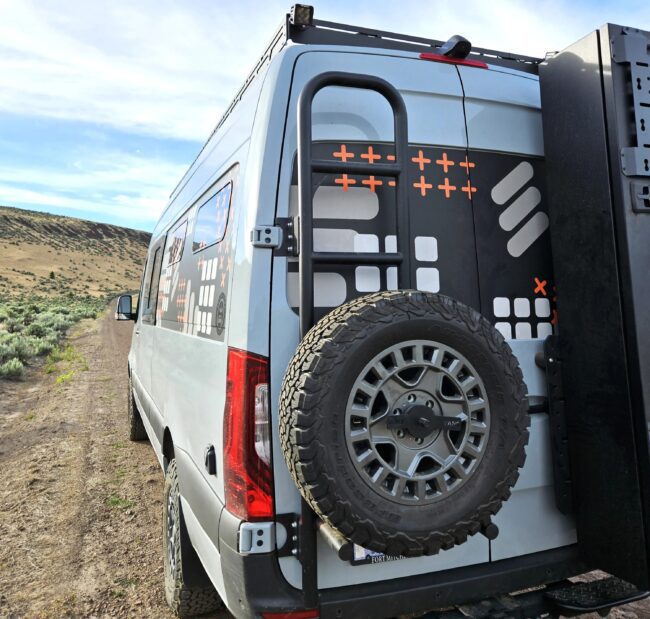 Rover Vans Rear Door Ladder & Tire Carrier for Mercedes Sprinter Vans