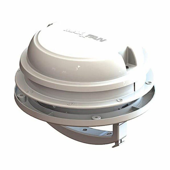 MaxxAir MaxxFan Dome Plus LED Roof Vent Fan White (00-03810W)