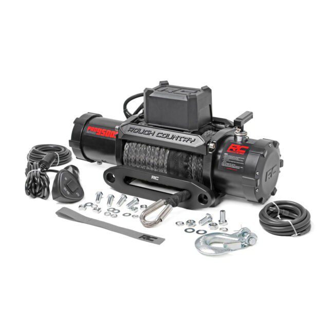 Rough Country Pro Series 9,500lb. Winch w/ Synthetic Rope (PRO9500S)