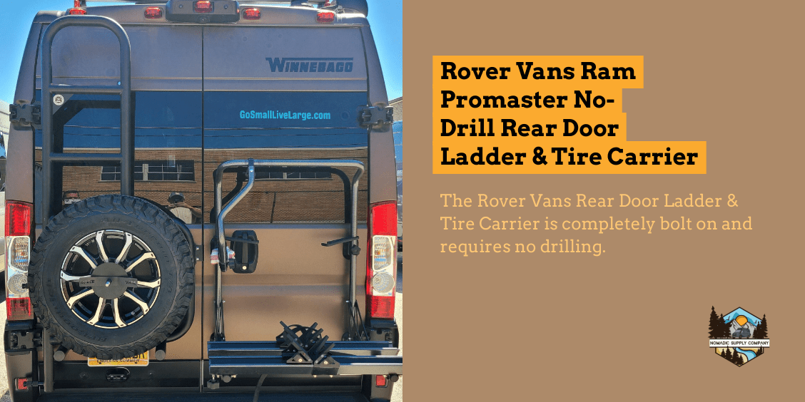 Rover Vans Ram Promaster No-Drill Rear Door Ladder and Tire Carrier