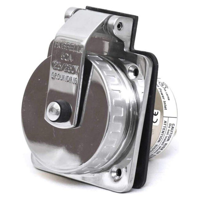 Hubbell HBL504SS 50A 125/250V Stainless Steel Shore Power Inlet