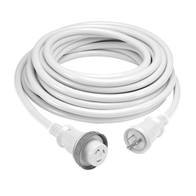 Hubbell HBL61CM03WLED 30 A 25' Shore Power Cord w/ LED Light White
