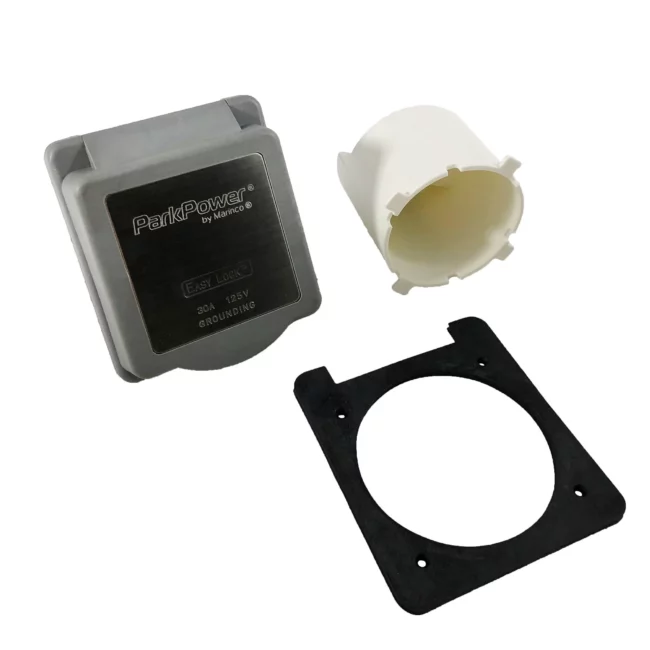 ParkPower 30A 125V Easy Lock Watertight Glass-Filled Polyester Shore Power Inlet