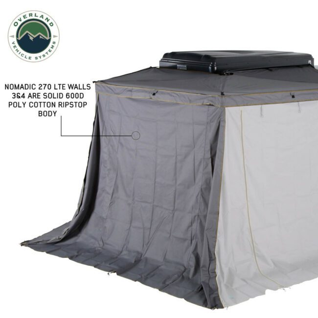 Overland Vehicle Systems Nomadic 270LTE Awning Side Walls 3 and 4 (Passenger Side) (18359909)