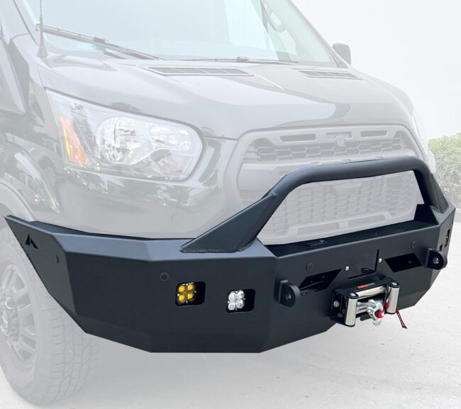 Aluminess Front Winch Bumper For 2020 Ford Transit Vans 1