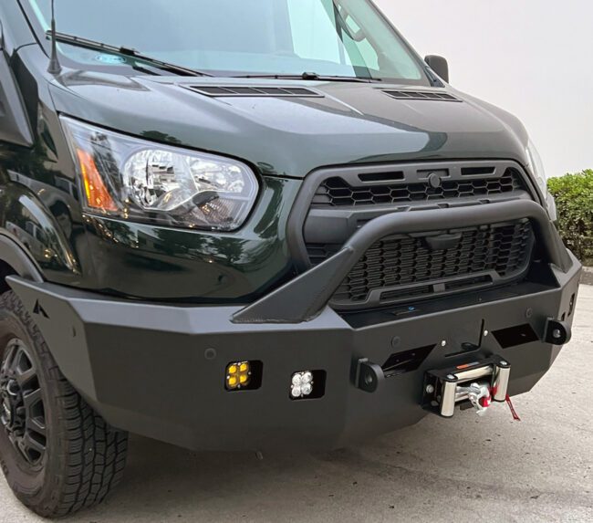 Aluminess Front Winch Bumper For 2020 Ford Transit Vans 2