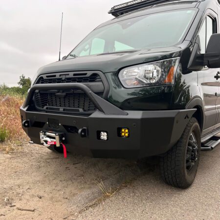 Aluminess Front Winch Bumper For 2020 Ford Transit Vans 3