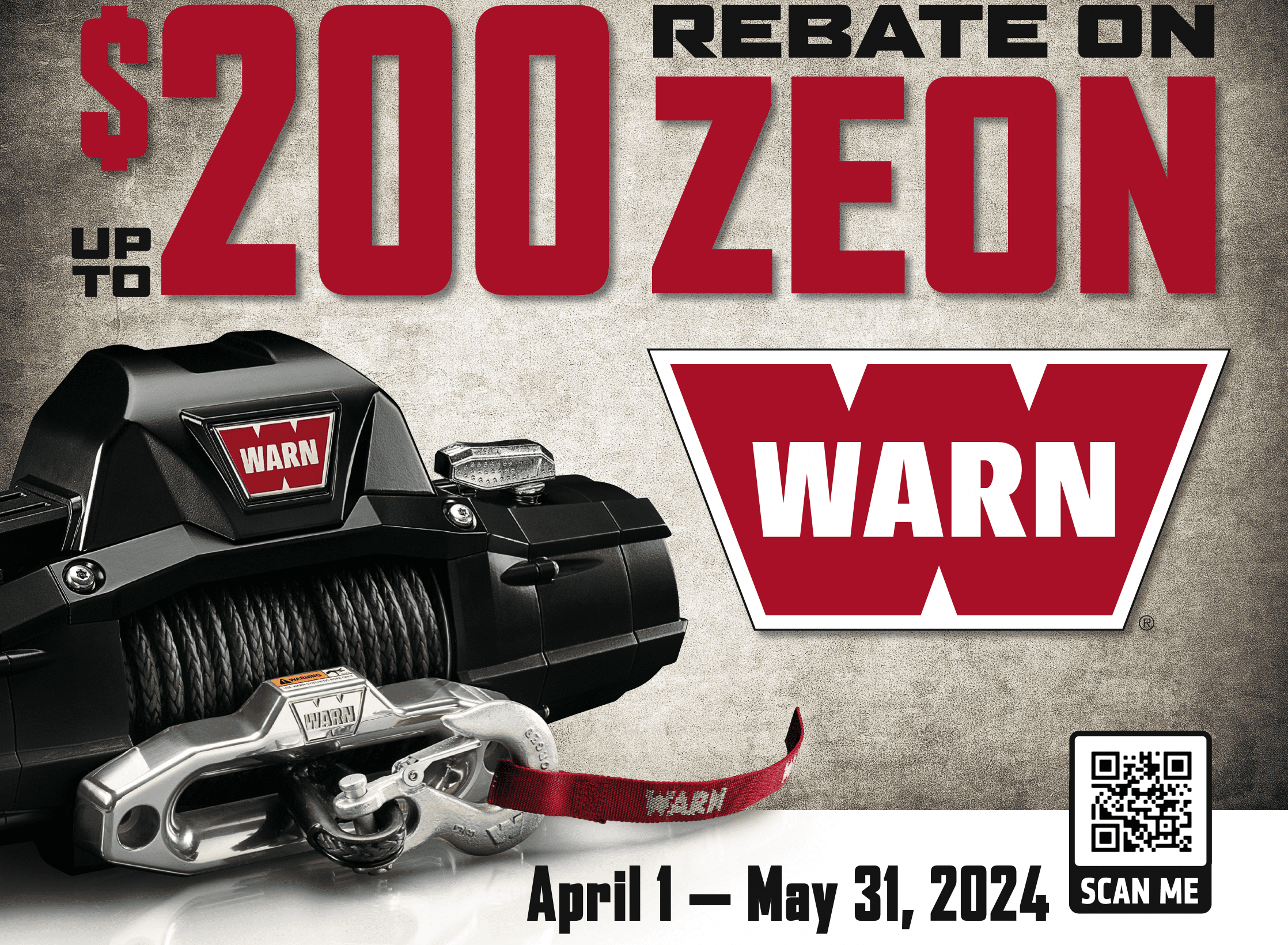 Up to $200 Rebate on Warn ZEON Winches from Nomadic Supply Company!