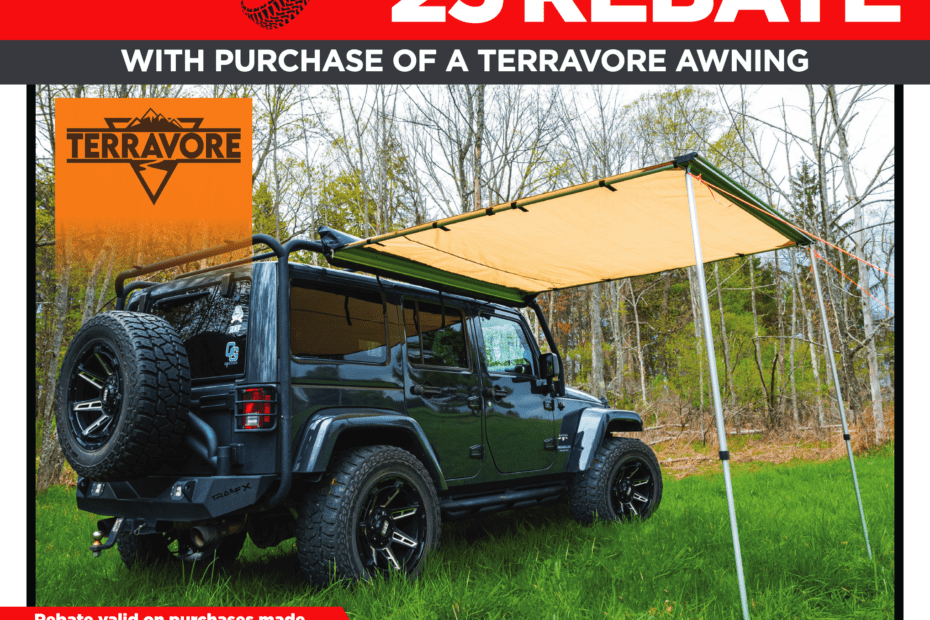 $25 Rebate on TrailFX Terravore Overlanding Vehicle Awnings from Nomadic Supply Company