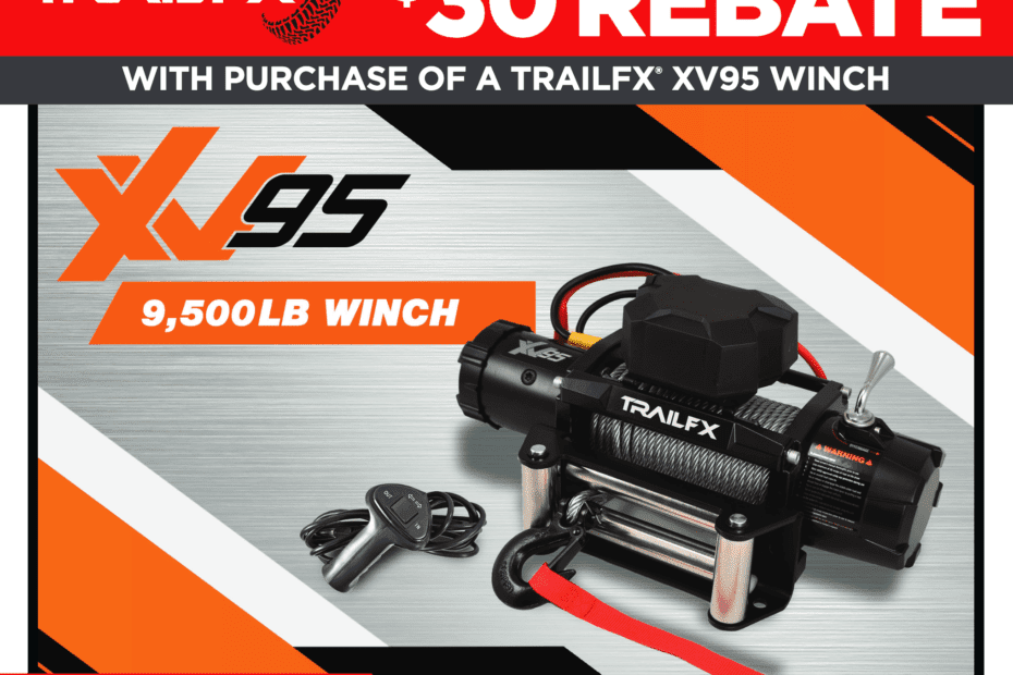$30 Rebate on TrailFX Reflex XV95 9,500lb Winch from Nomadic Supply Company