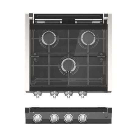 Furrion 21 3 Burner Propane Rv Cooktop W Glass Cover Black Stainless Steel
