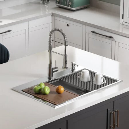Horow Stainless Steel 33 Inch Top Mount Kitchen Sink Hr Ms3322u L 1